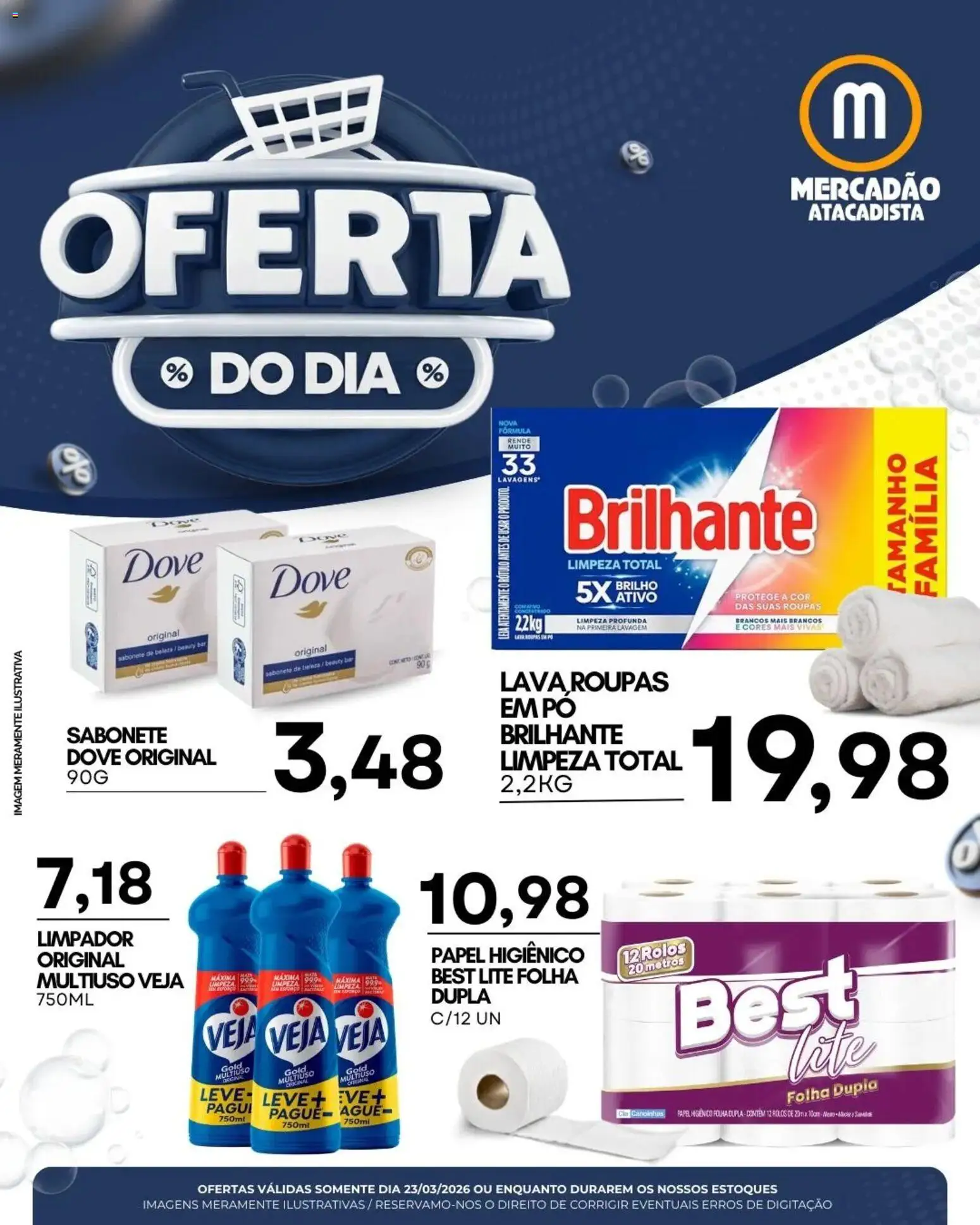 Pré-Visualização do folheto "Mercadão Atacadista ofertas do Dia" da loja Mercadão Atacadista válido a partir de 23/03/2026
