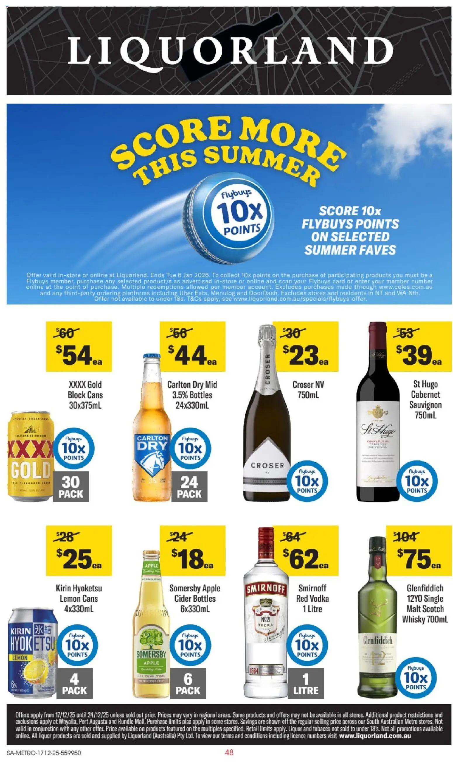 Preview of catalogue Catalogue SA from shop Liquorland valid 17/12/2025 - Platforms, Vodka, Lemon, Scotch, Cider