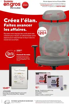 Un aperçu du dépliant Staples circulaire Entreprises du magasin Staples est valide à partir 6 mars 2026