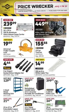 Preview of leaflet Price Wrecker from shop Princess Auto is valid from Aug 01, 2025
