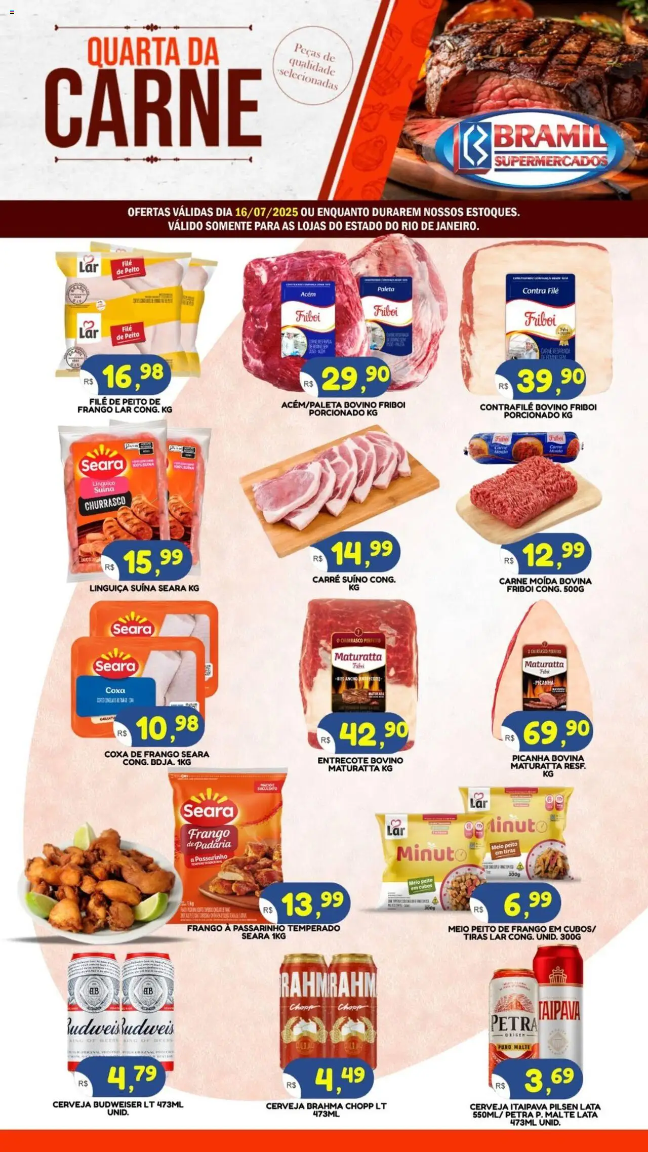Bramil Supermercados folheto "Ofertas Quarta da Carne" válido a partir de 16/07/2025 - número de página 1