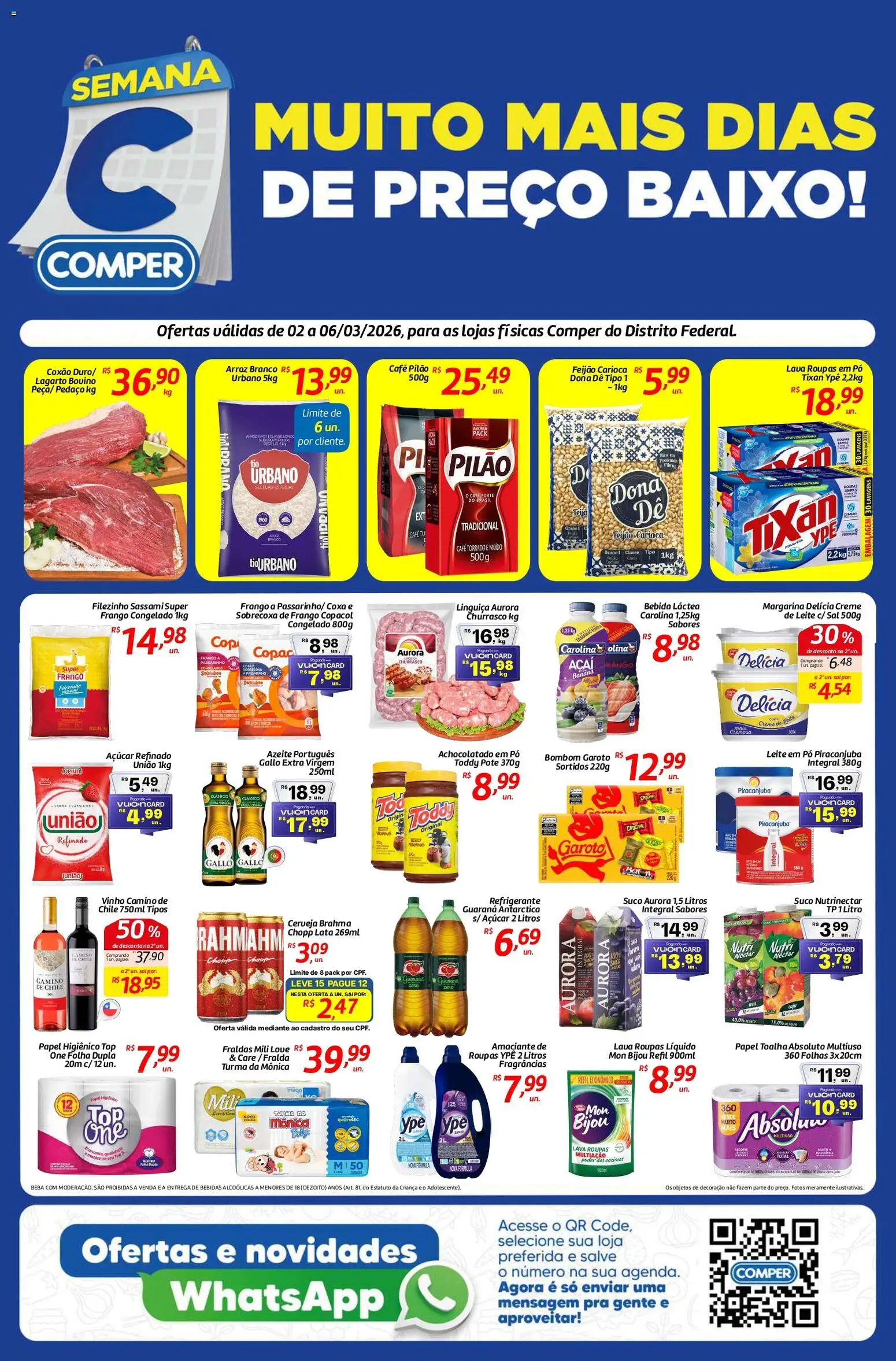 Pré-Visualização do folheto "Comper - Ofertas da semana" da loja Comper válido a partir de 02/03/2026 - Perfume, Decoração, Bebida, Creme, Papel higiênico, Papel toalha, Guaraná, Amaciante de roupas