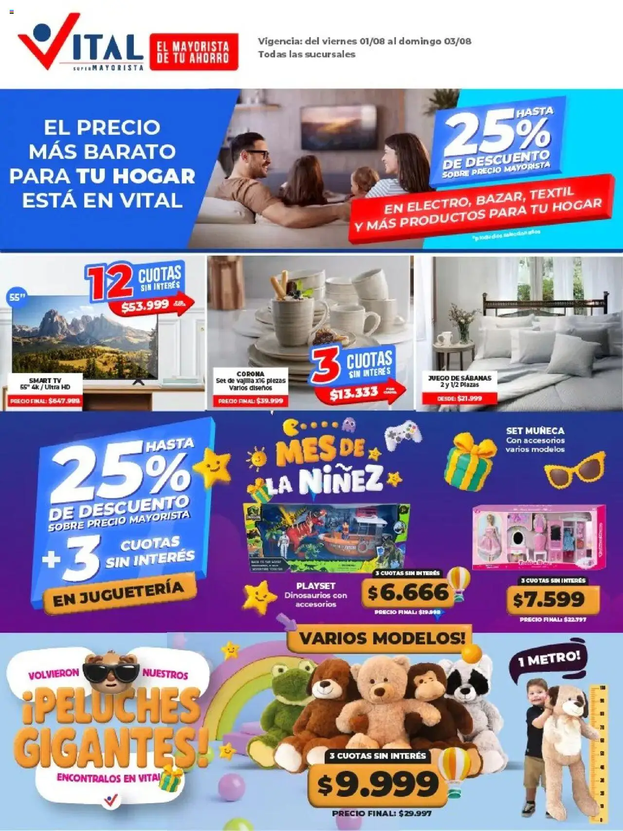 Vital Ofertas fin de semana Nonfood del 01/08/2025 >> Catálogo - Sabanas, Sobre, Vajilla