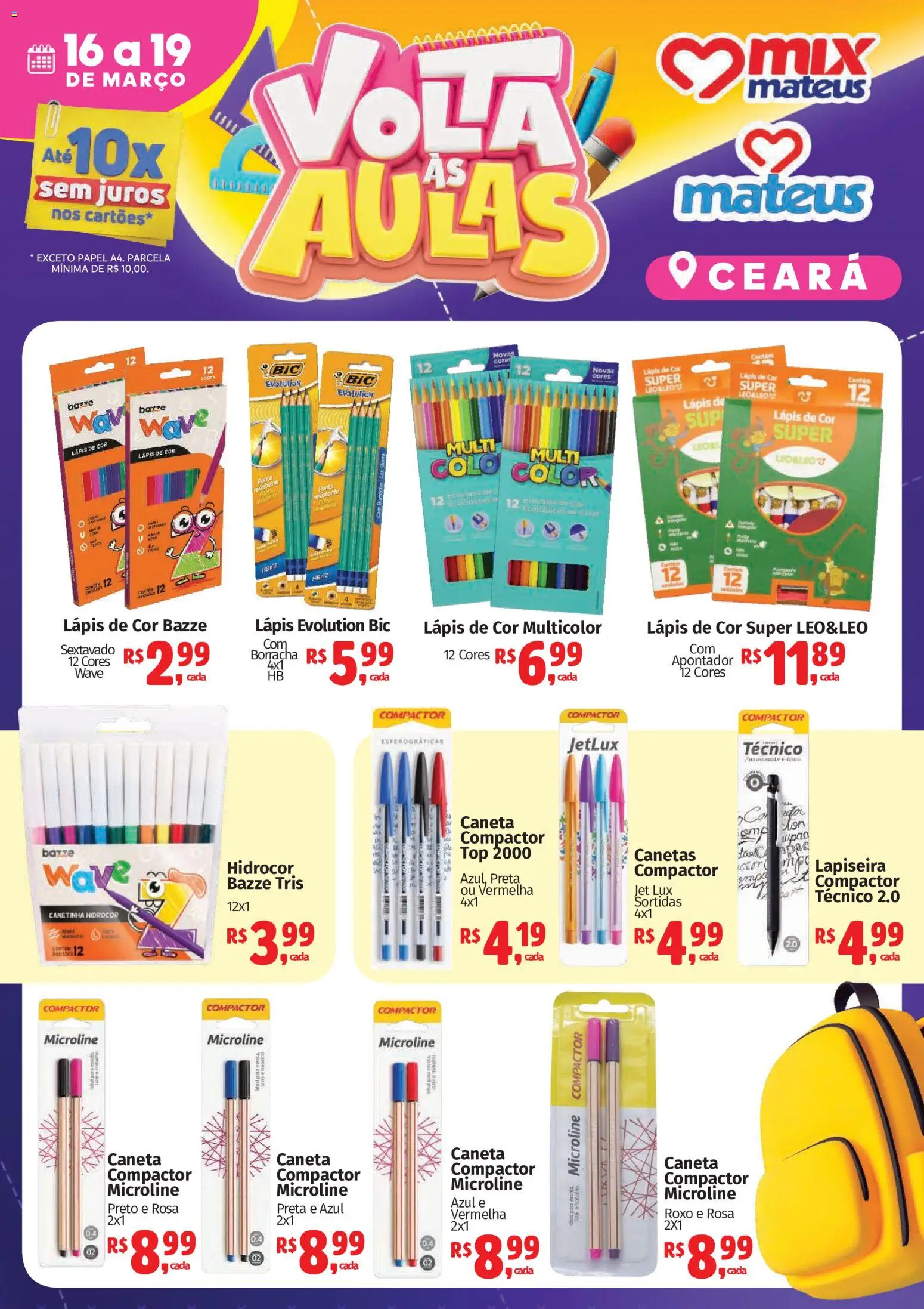 Pré-Visualização do folheto "Mateus ofertas Saldão Volta as Aulas" da loja Mateus válido a partir de 16/03/2026