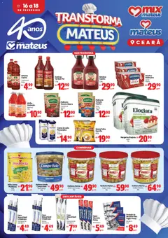Pré-Visualização do folheto "Ofertas Transforma Food" da loja Mateus válido a partir de 16/02/2026