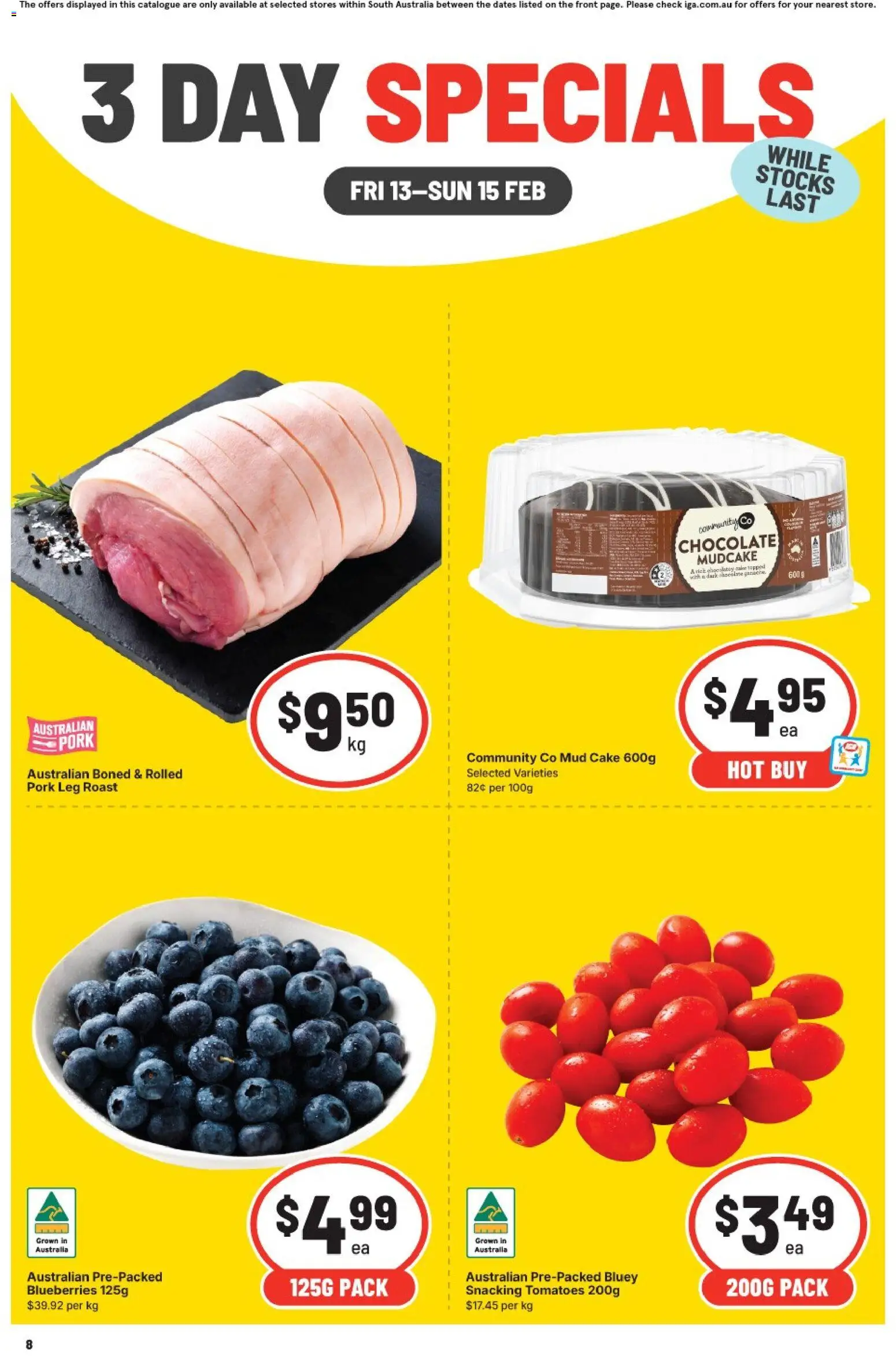 Preview of catalogue 3 Day Specials SA from shop IGA valid 13/02/2026