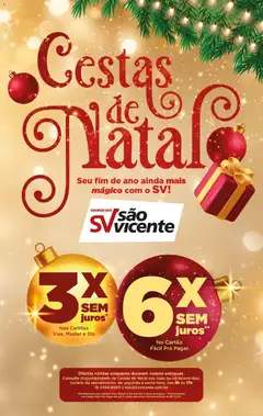 Pré-Visualização do folheto "Ofertas Cestas de Natal" da loja Supermercados São Vicente válido a partir de 24/10/2025