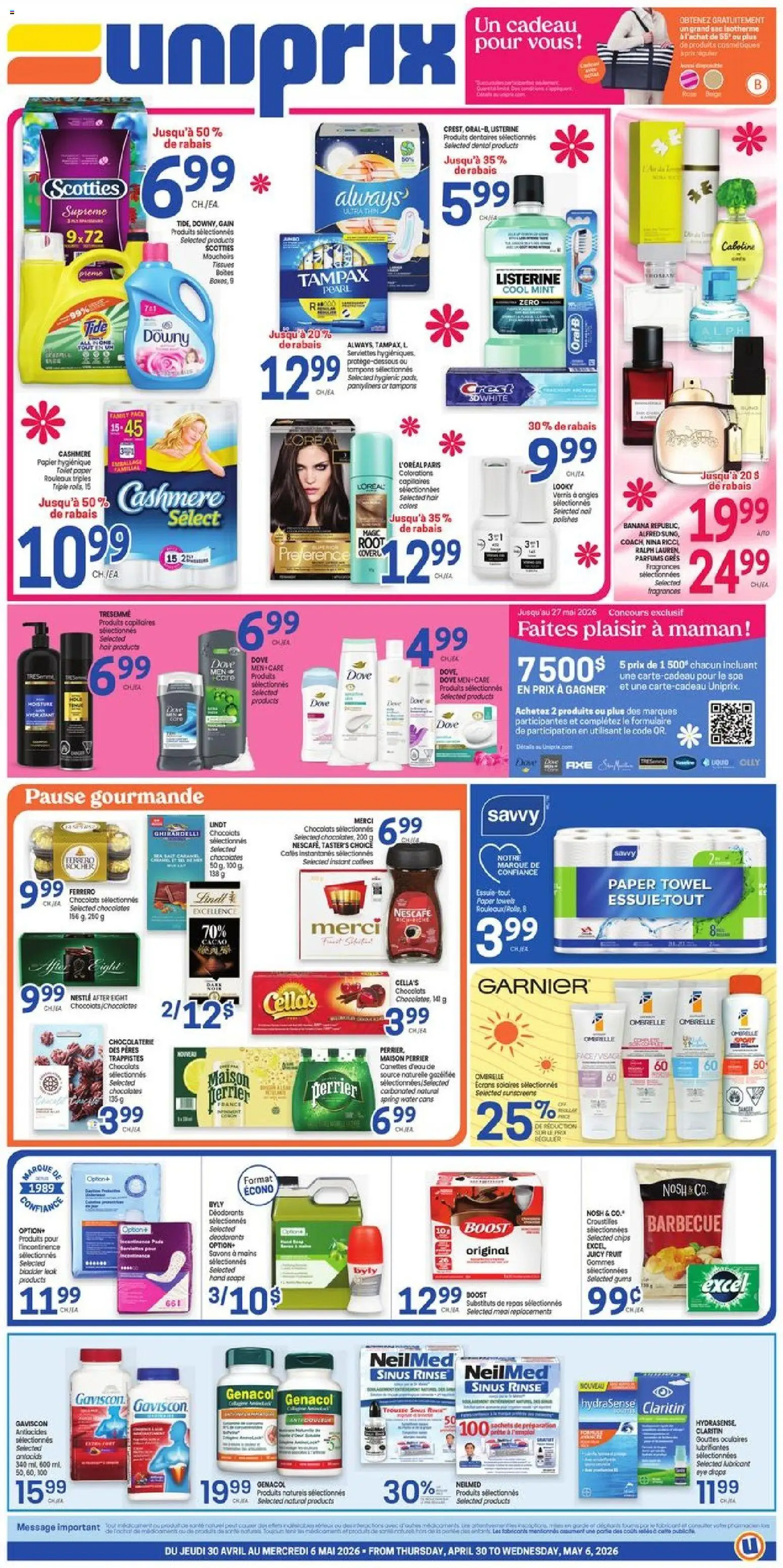 Preview of leaflet Uniprix weekly flyer / circulaire from shop Uniprix is valid from Apr 30, 2026