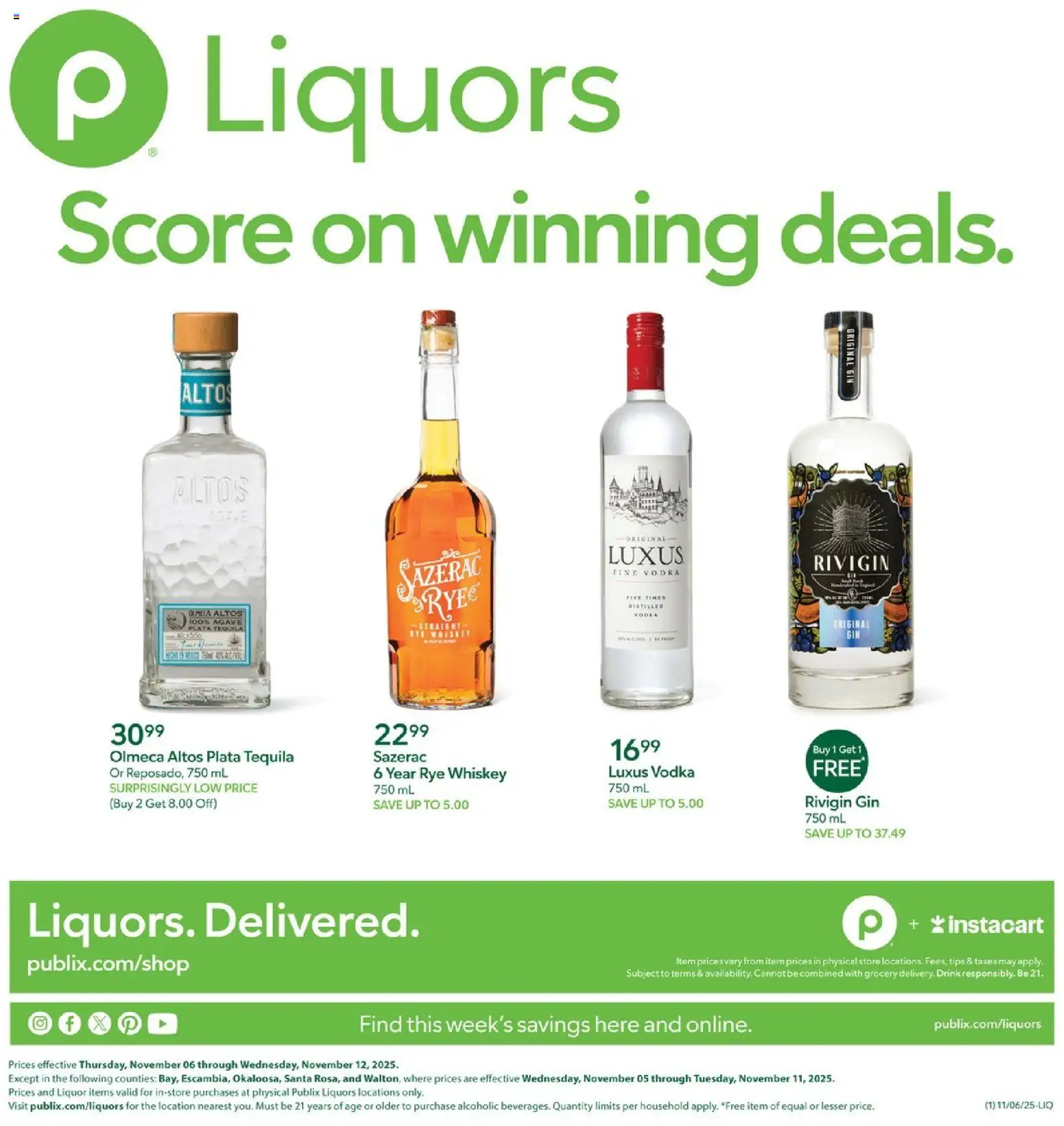 Ad Preview of Publix Liquor from 11/06/2025