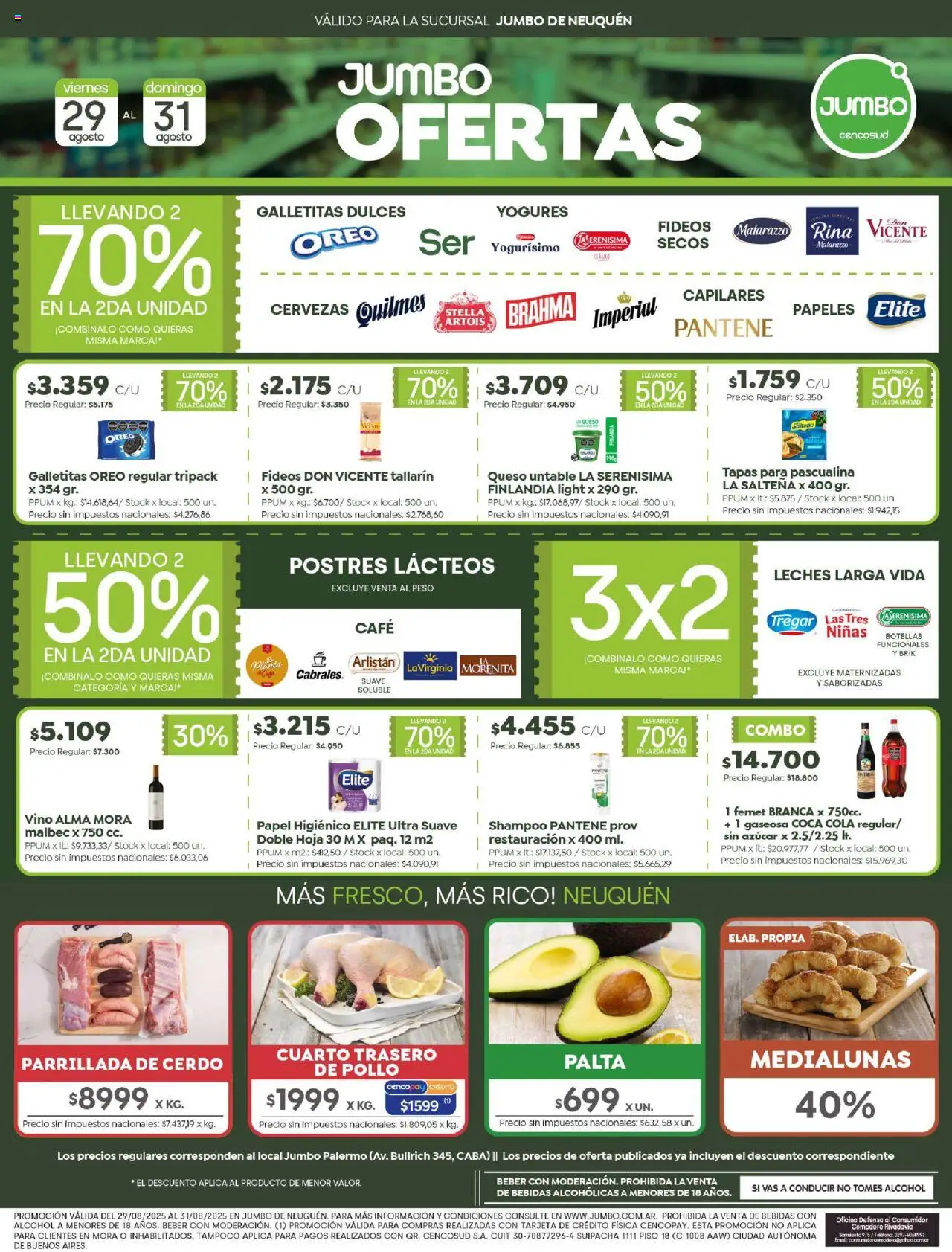 Jumbo Ofertas | Neuquén del 29/08/2025 >> Catálogo - Café, Fernet, Bebidas, Vino, Alcohol, Azucar, Cerdo, Dulces