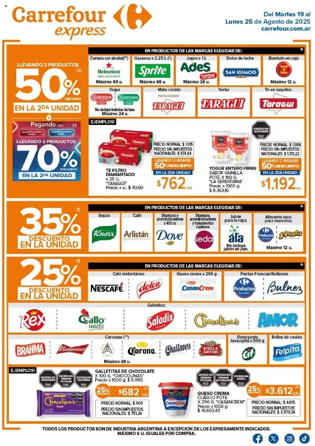 Carrefour Ofertas Express del 19/08/2025 >> Catálogo