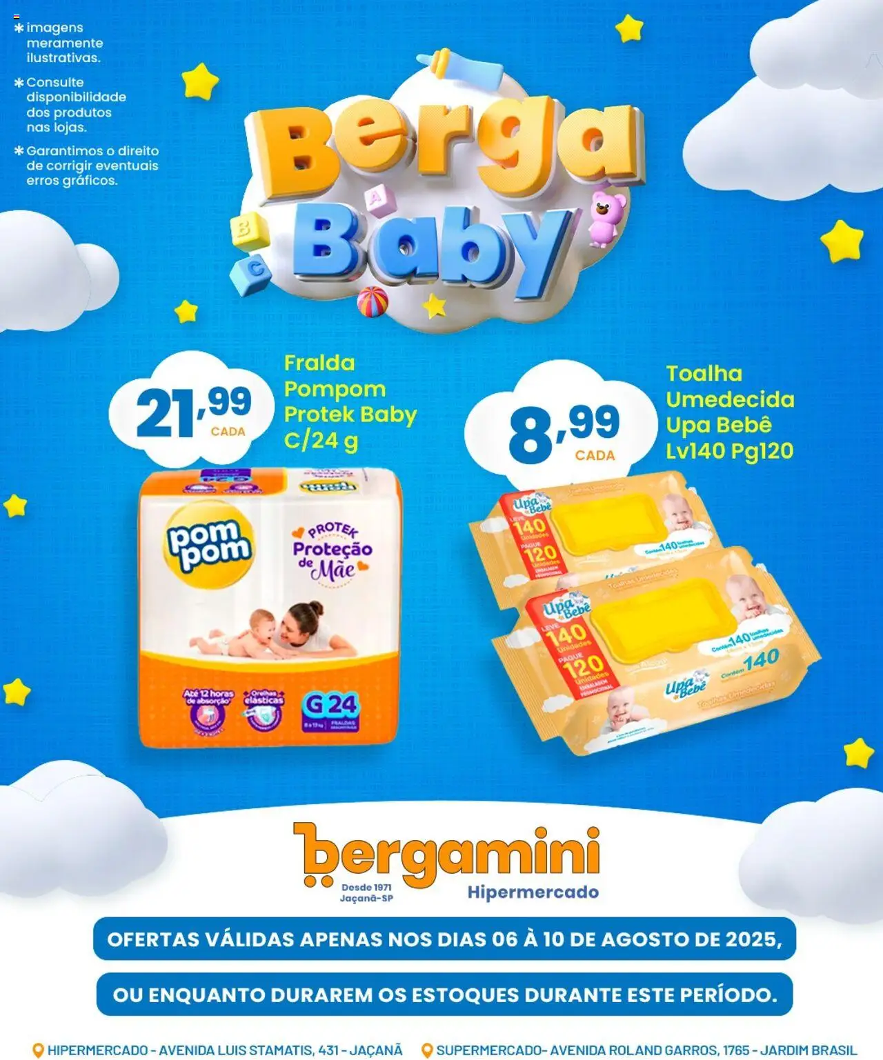 Supermercado Bergamini folheto "Ofertas Berga Baby" válido a partir de 06/08/2025 - número de página 1