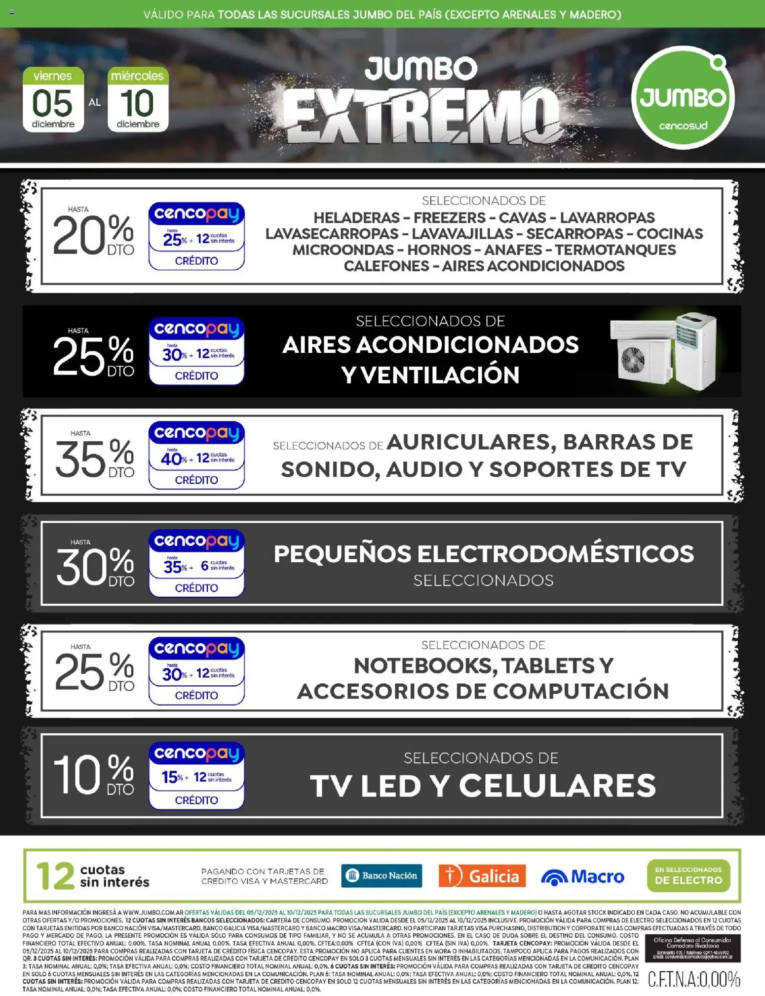 Vista previa del folleto de la tienda Jumbo válido desde el 05/12/2025 - Banco, Microondas, Teléfono, Cartera, Lavavajillas, Audio, Sobre, Caso