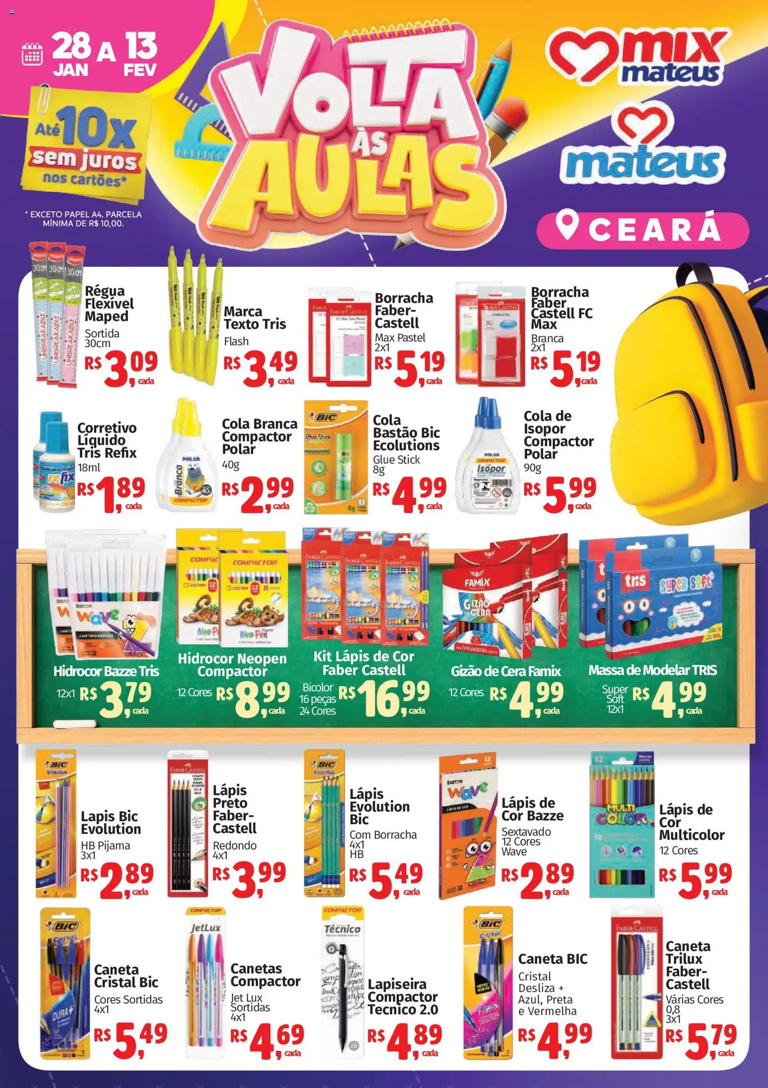 Pré-Visualização do folheto "Ofertas Voltas às Aulas" da loja Mateus válido a partir de 28/01/2026