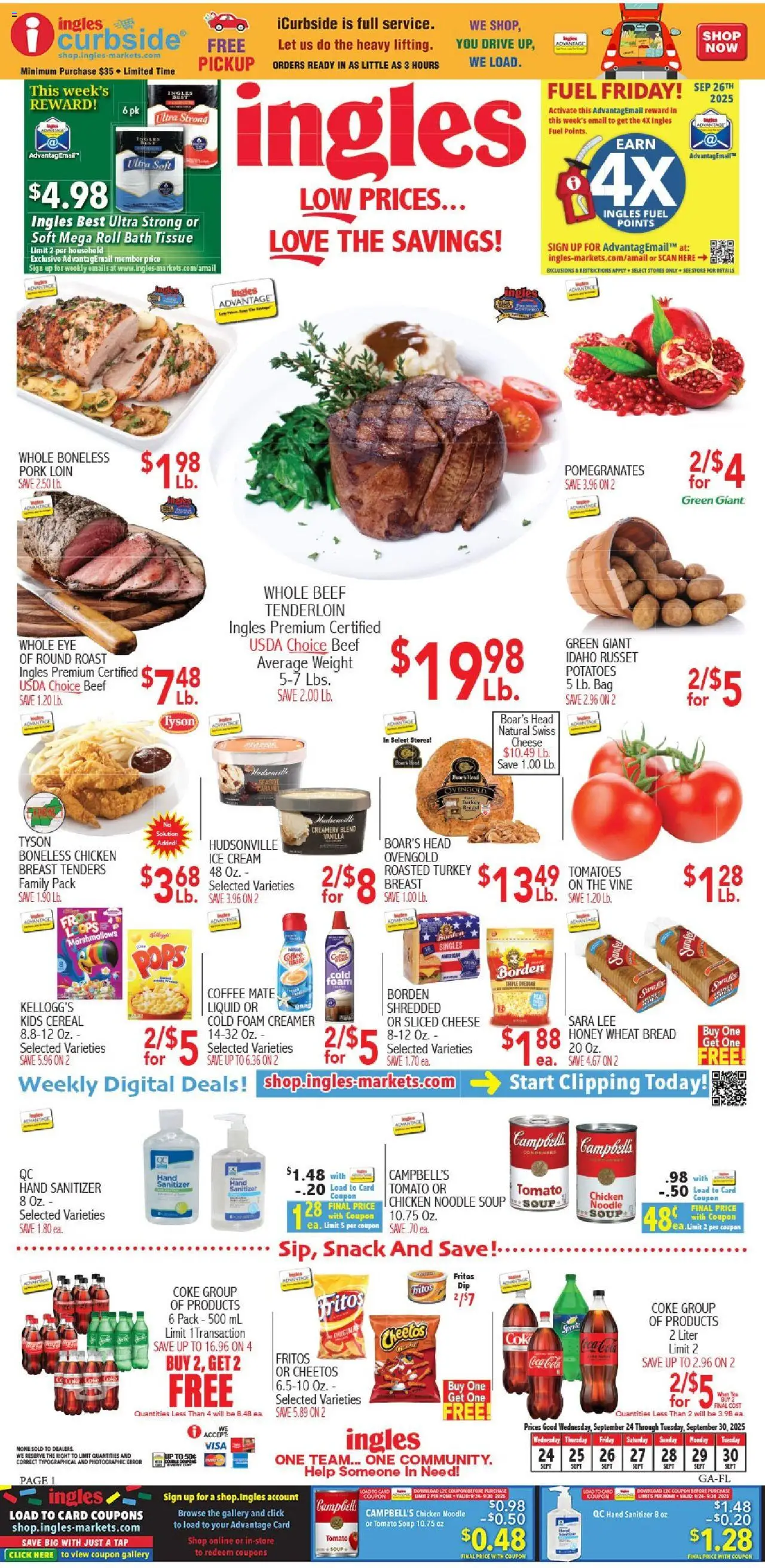 Ingles Weekly Ad from 09/24/2025 >> Sales Ad PREVIEW - Page number 1