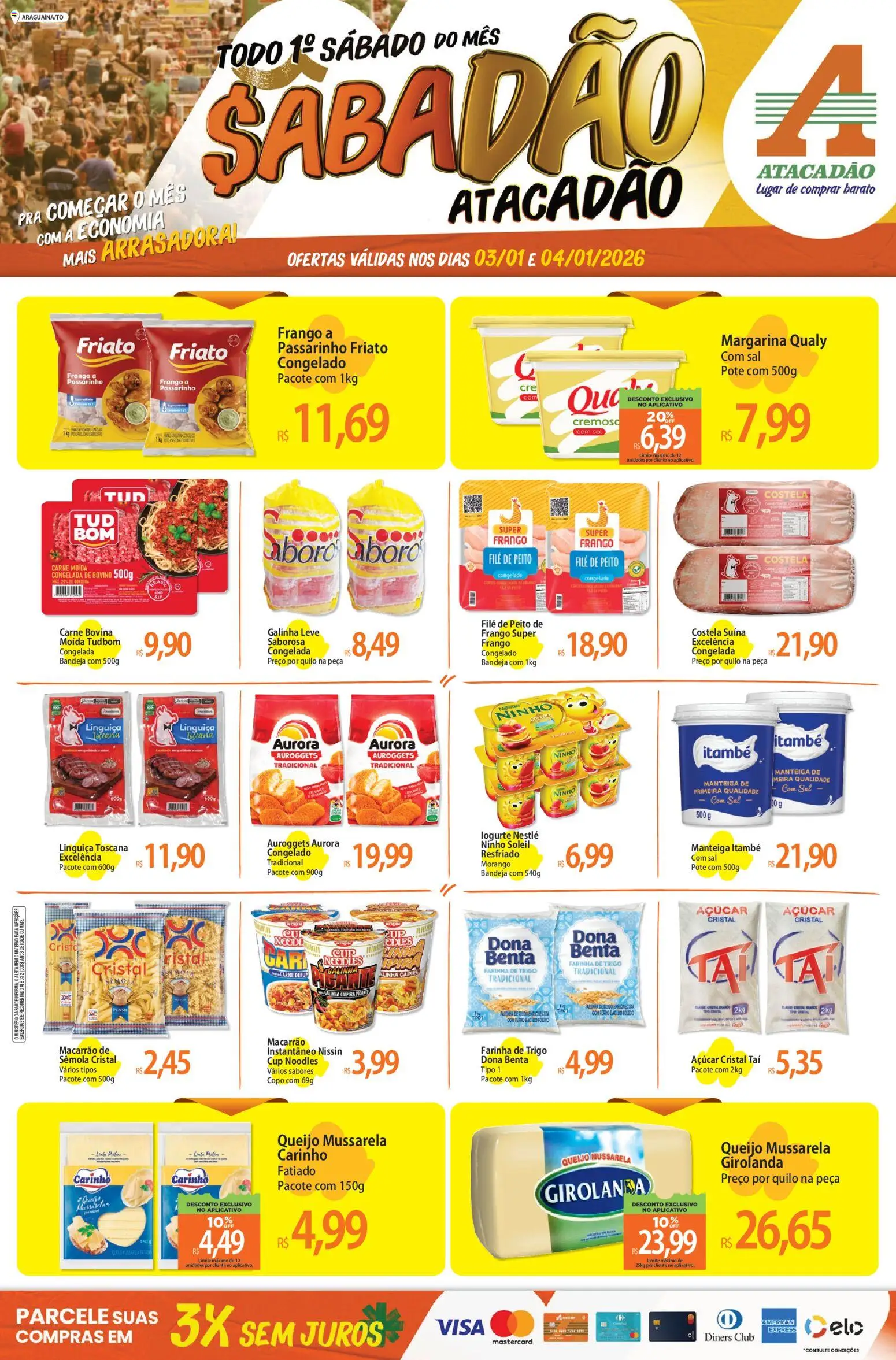 Pré-Visualização do folheto "Ofertas - TO" da loja Atacadão válido a partir de 03/01/2026