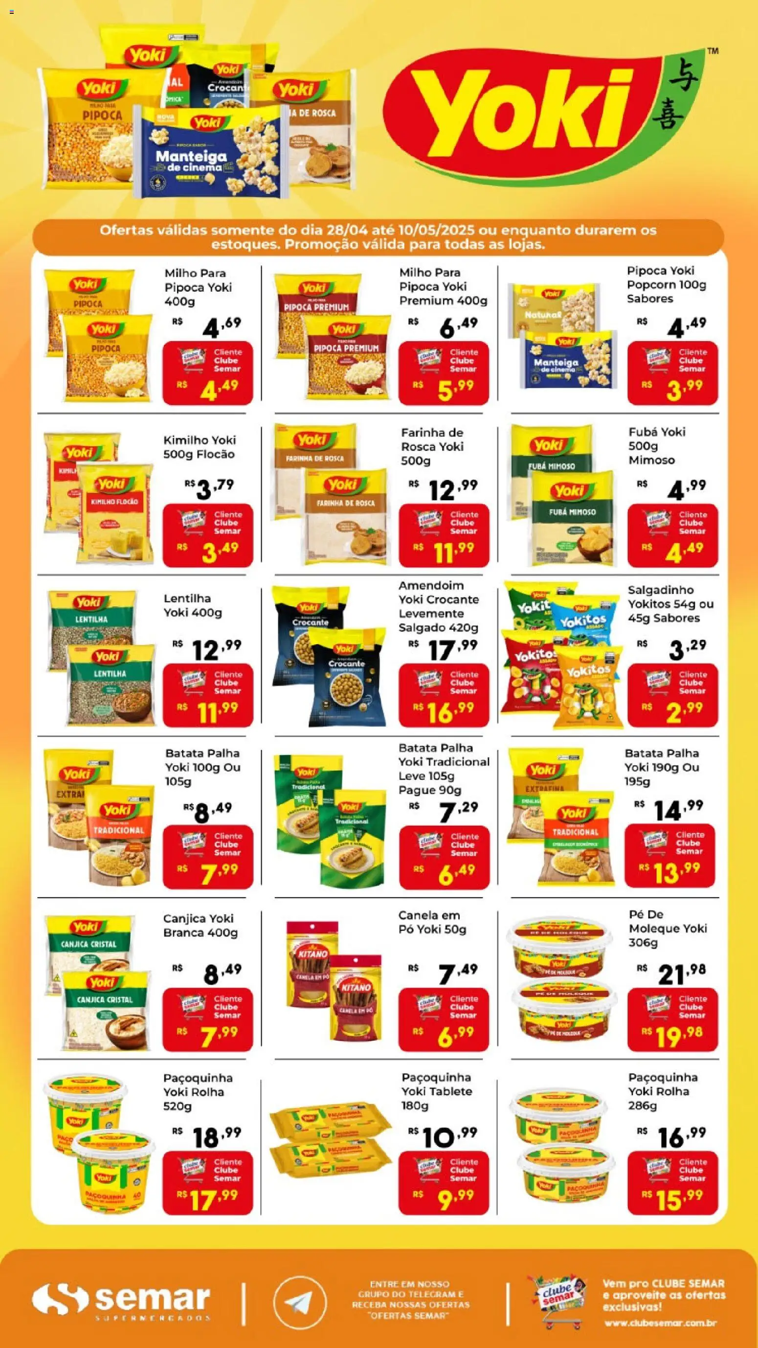 Pré-Visualização do folheto "Semar Supermercado ofertas Yoki" da loja Semar Supermercado válido a partir de 28/04/2026