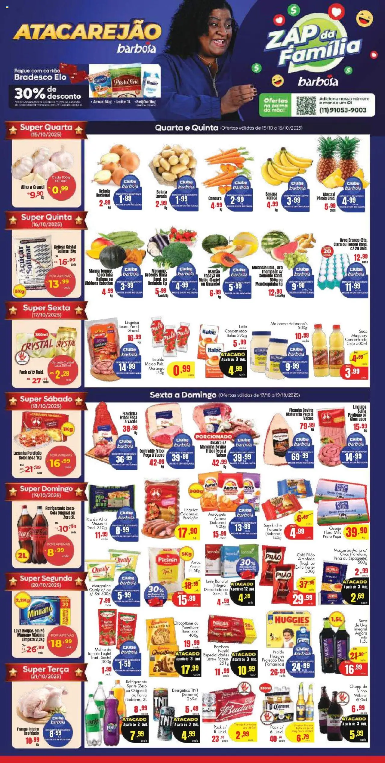 Barbosa Supermercados folheto "Ofertas Atacarejão" válido a partir de 15/10/2025 - número de página 1