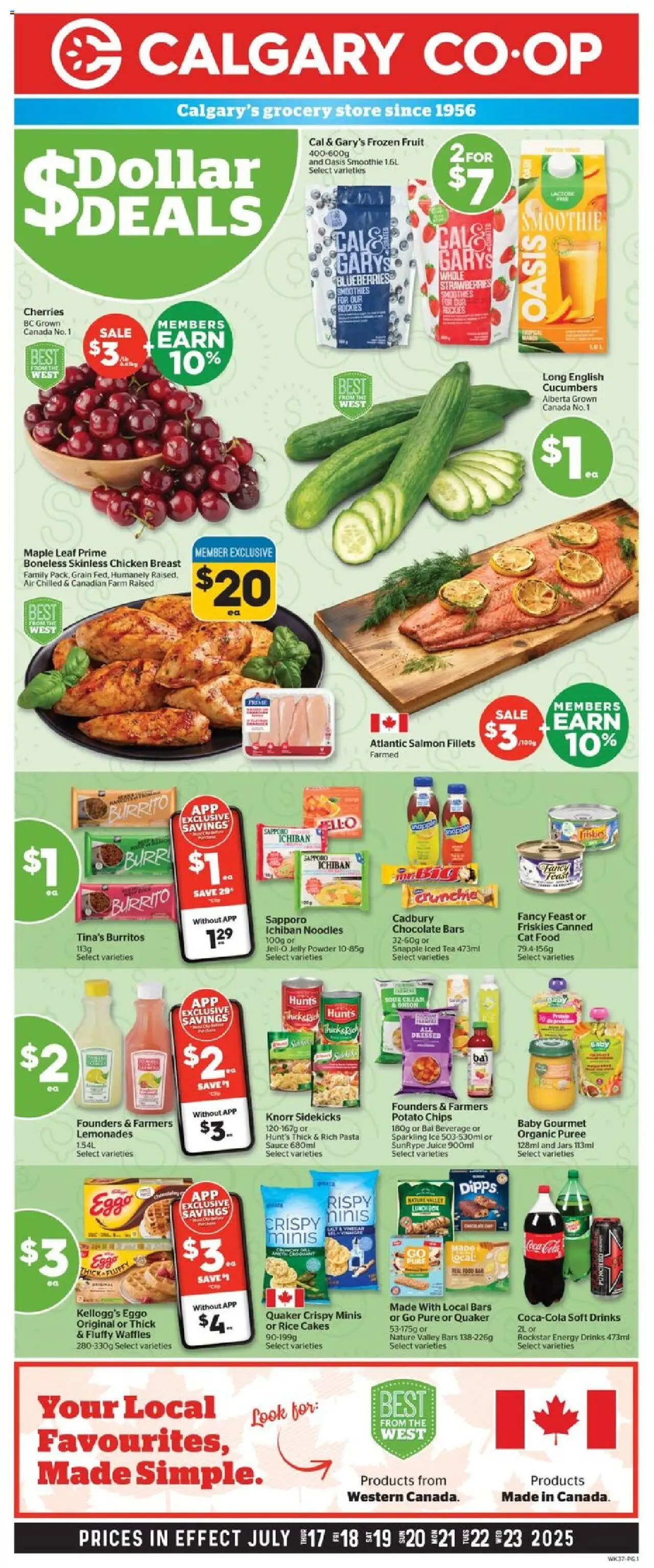 Calgary Co-op flyer valid from Jul 17, 2025 - page number 1