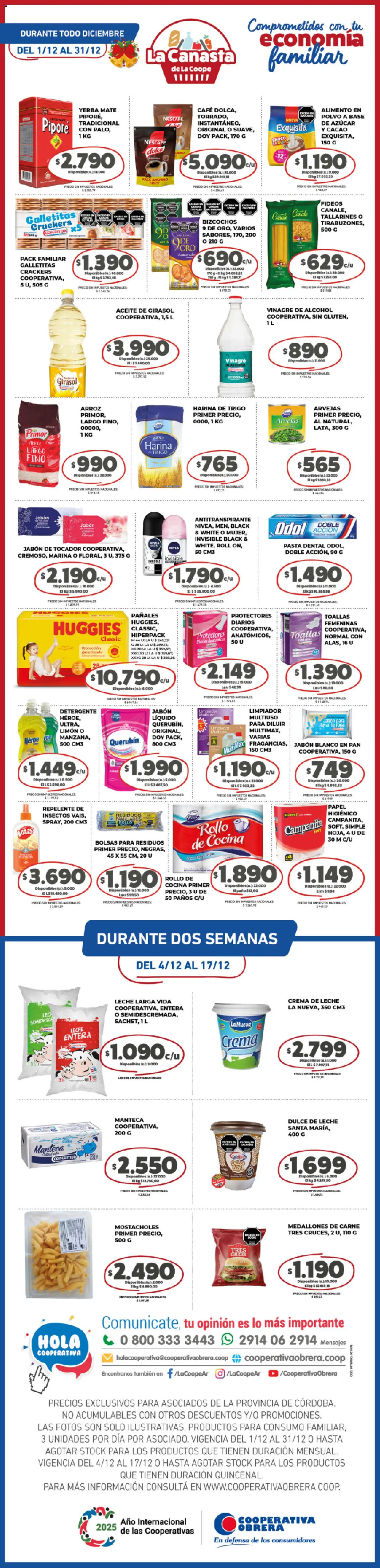 Vista previa del folleto de la tienda Cooperativa Obrera válido desde el 01/12/2025 