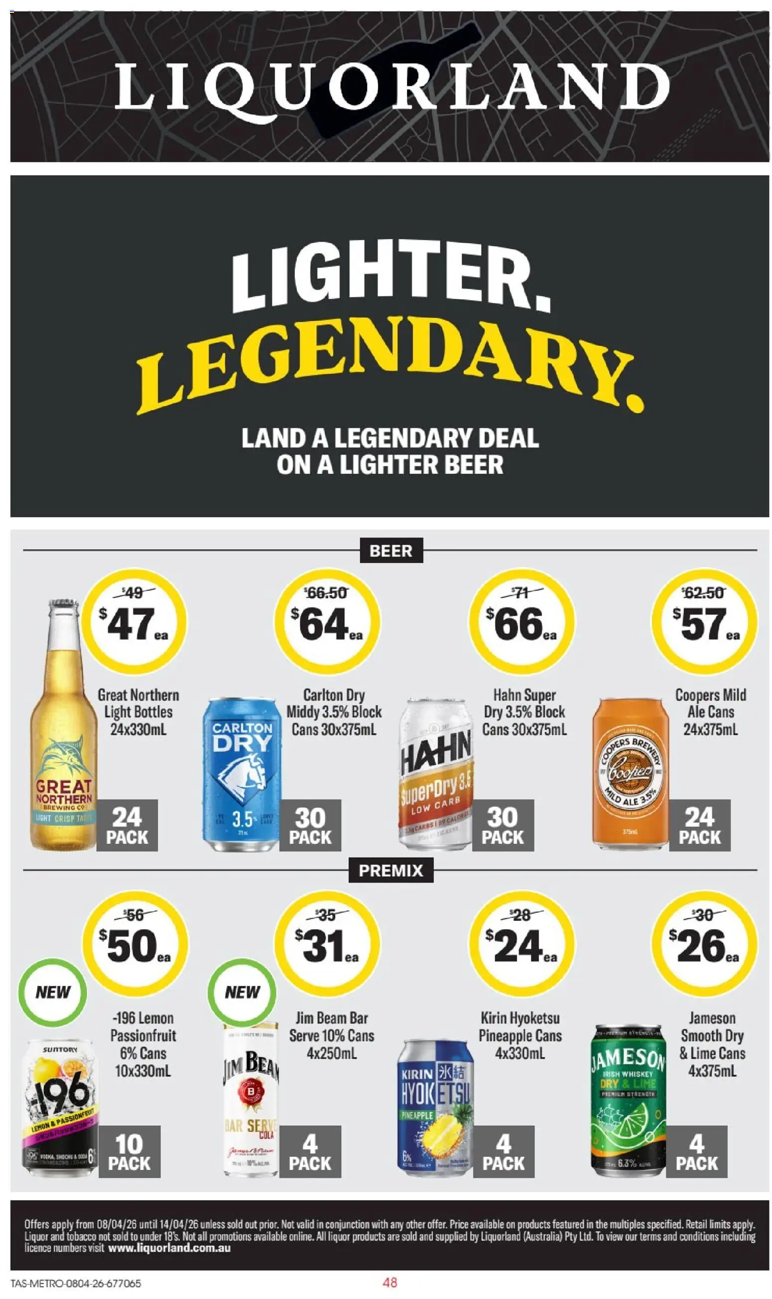 Preview of catalogue Liquorland catalogue TAS from shop Liquorland valid 08/04/2026