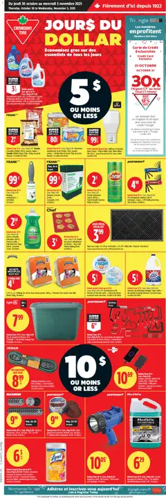 Preview of leaflet Jours Du Dollar from shop Canadian Tire is valid from Oct 30, 2025