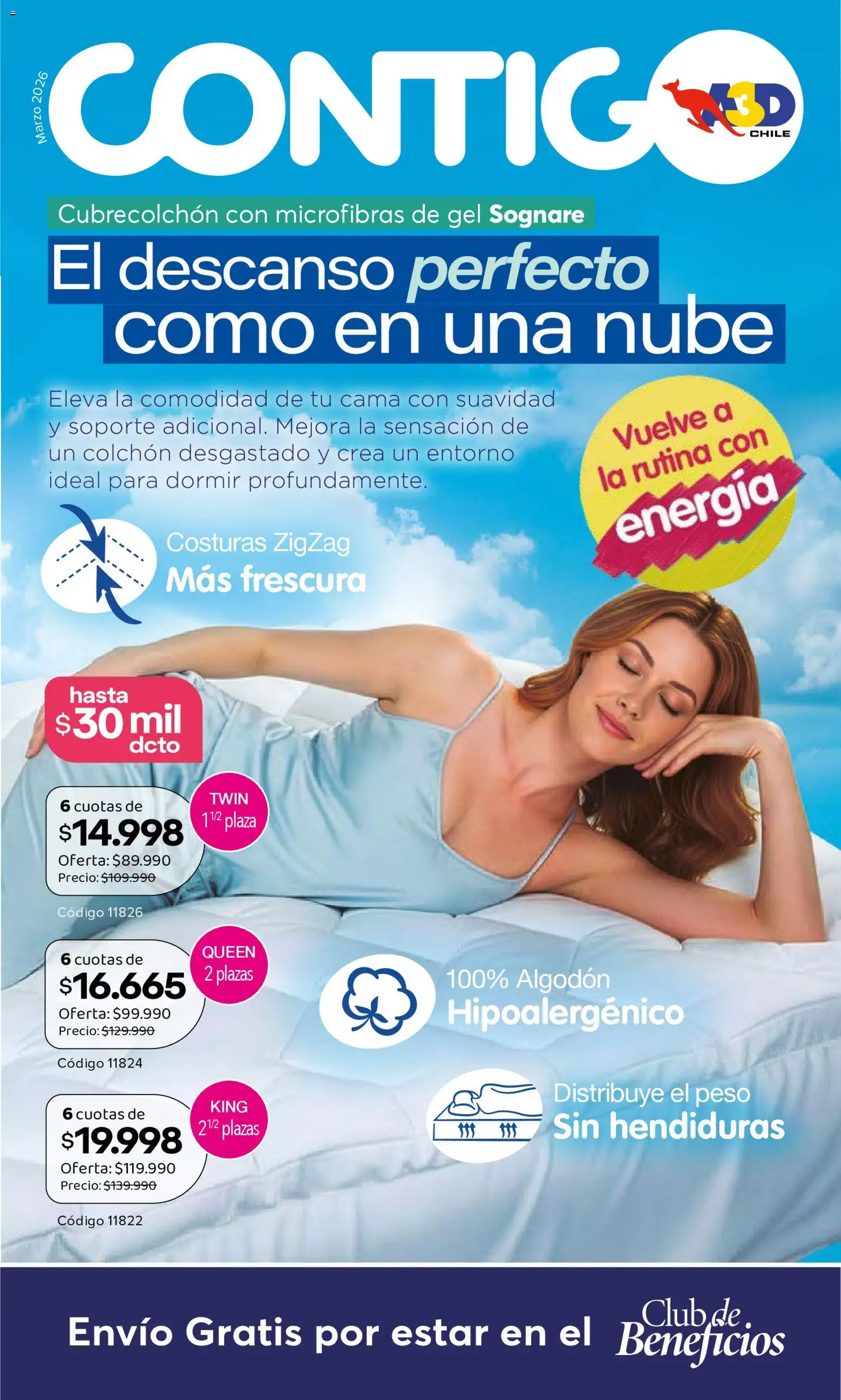 Folleto de la tienda A3D válido desde el 12.03.2026 - Cama, Colchón, Algodón, Peso