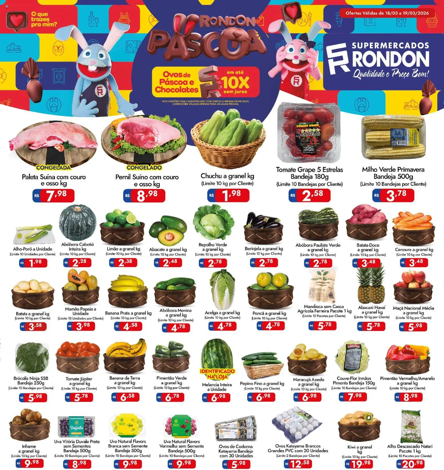 Pré-Visualização do folheto "Supermercados Rondon - Ofertas da semana" da loja Supermercados Rondon válido a partir de 18/03/2026
