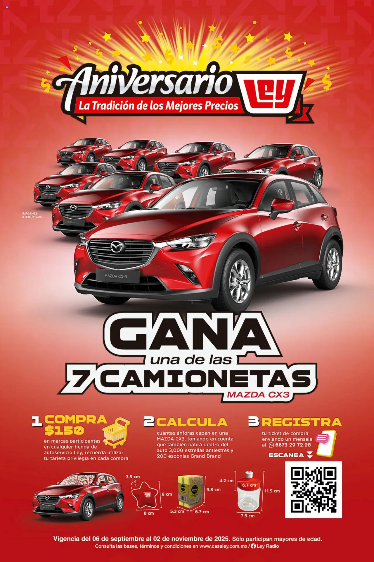 Folleto - Gana una de las 7 camionetas por aniversario Casa Ley y sus promociones válidas desde el 06/09/2025 - Número de página 1