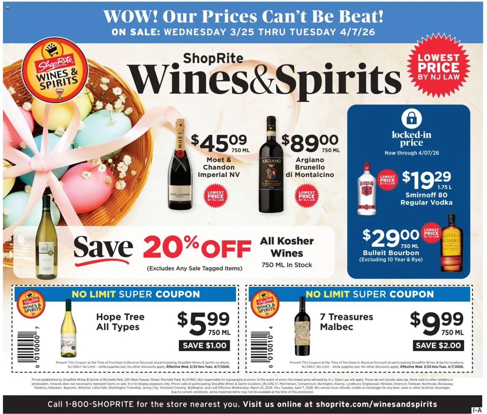 Ad Preview of ShopRite ShopRite Wine & Spirits from 03/25/2026