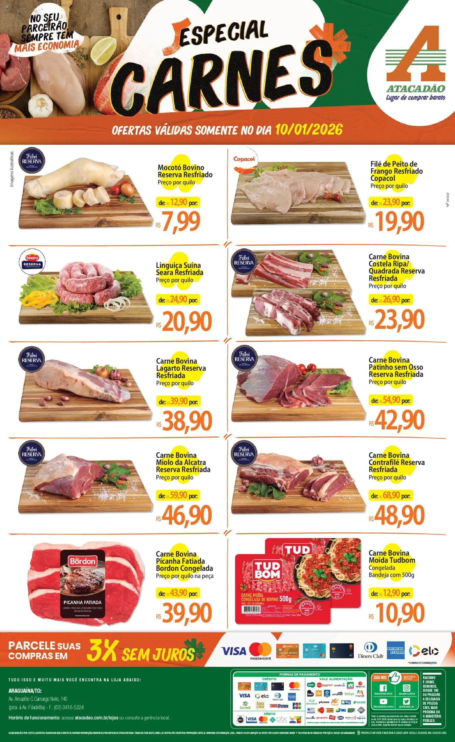 Pré-Visualização do folheto "Ofertas - TO" da loja Atacadão válido a partir de 10/01/2026