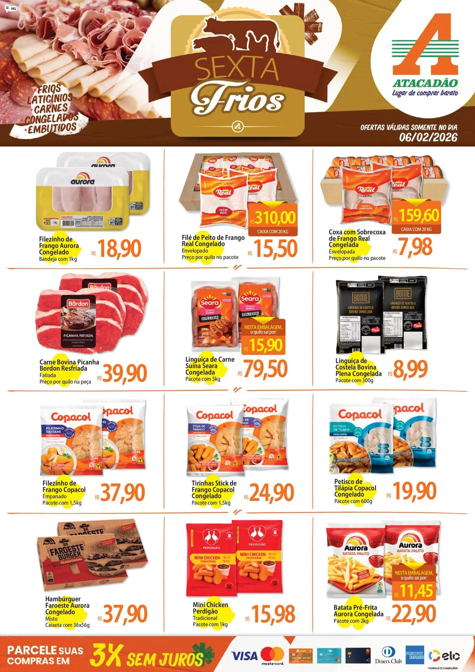 Pré-Visualização do folheto "Ofertas - MG" da loja Atacadão válido a partir de 06/02/2026