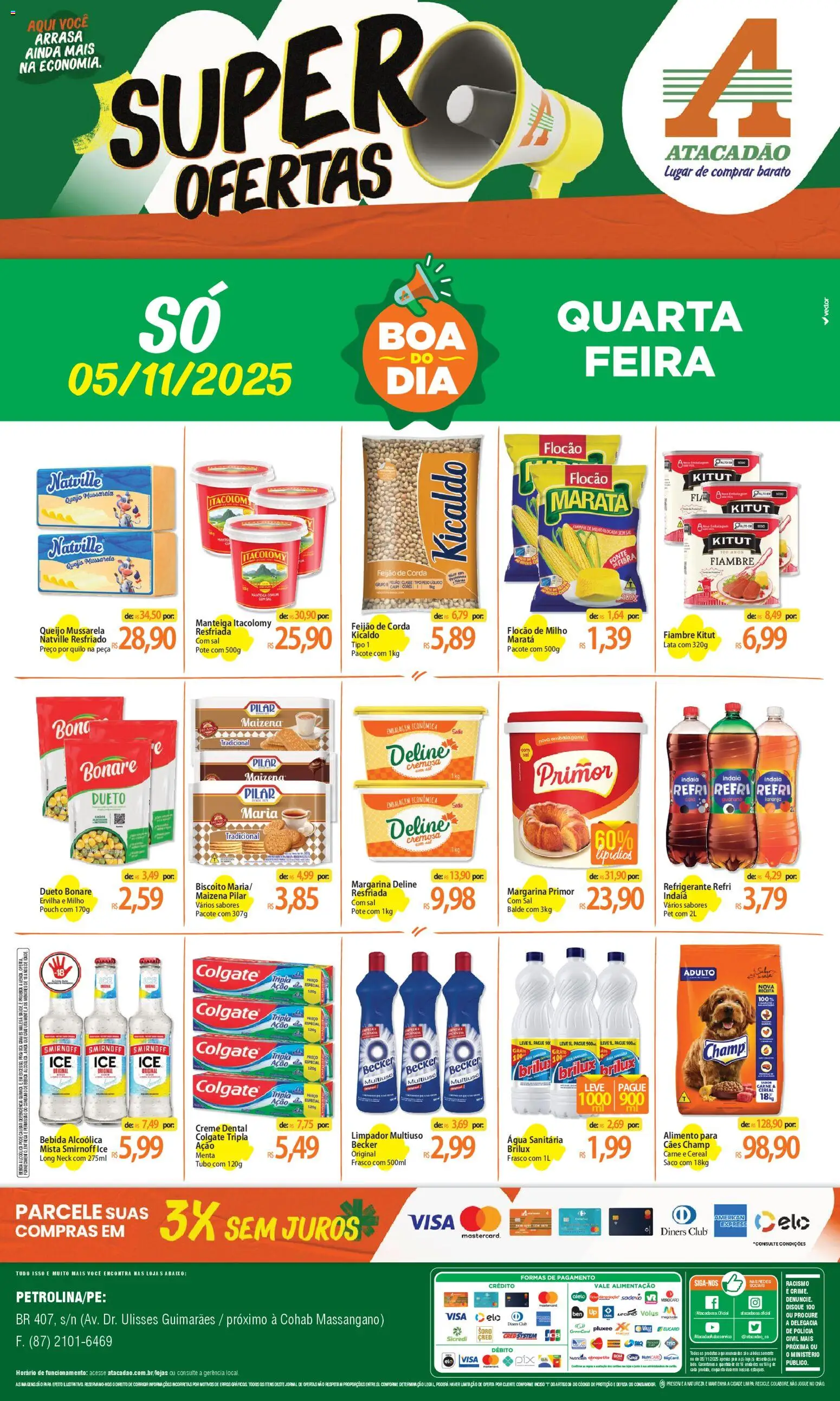 Pré-Visualização do folheto "Ofertas - PE" da loja Atacadão válido a partir de 05/11/2025