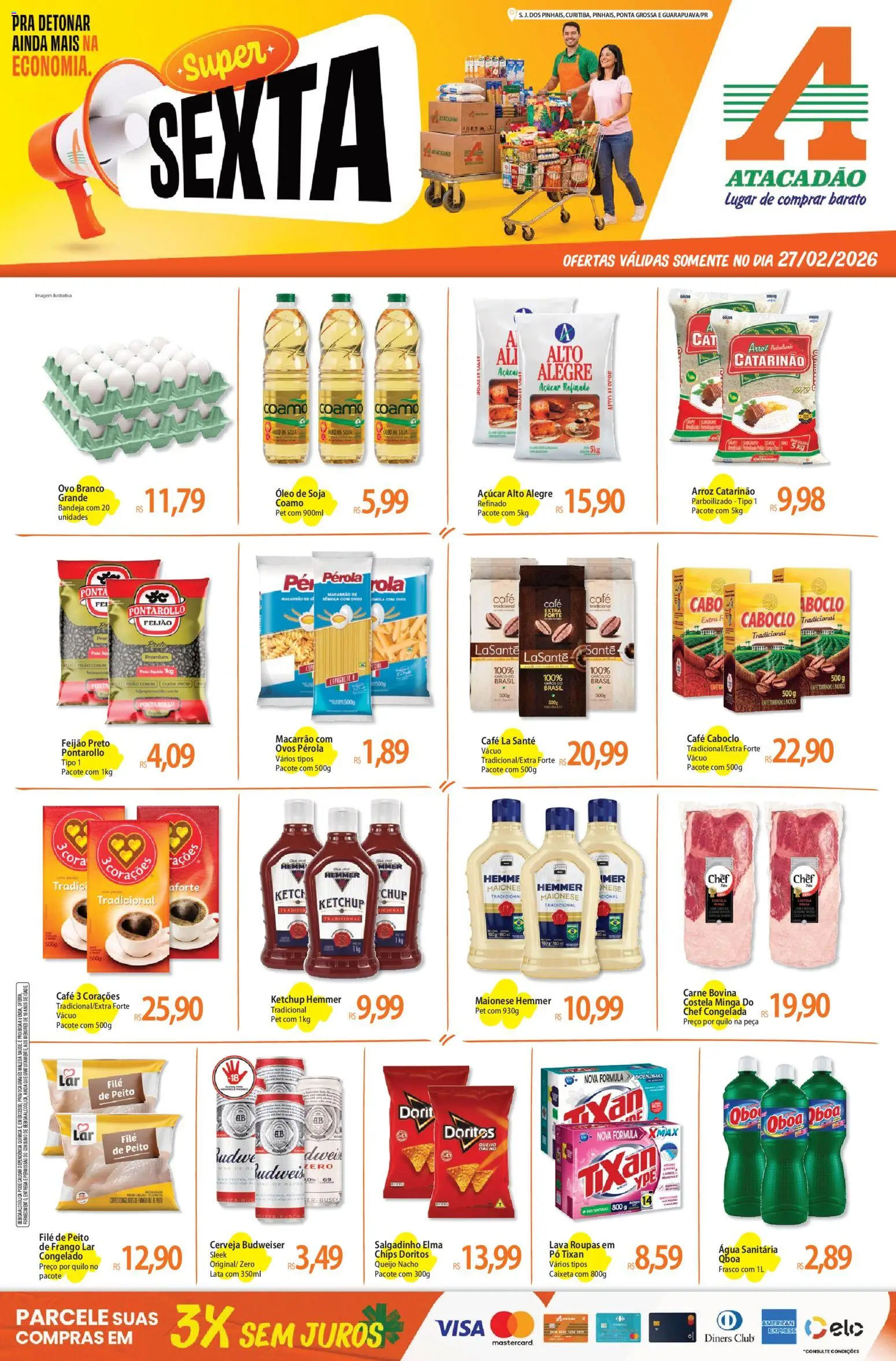 Pré-Visualização do folheto "Ofertas - PR" da loja Atacadão válido a partir de 27/02/2026