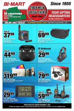 Ad Preview of Bi-Mart Cyber Week from 12/01/2025