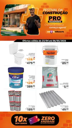 Pré-Visualização do folheto "Telhanorte ofertas Pro" da loja Telhanorte válido a partir de 23/04/2026