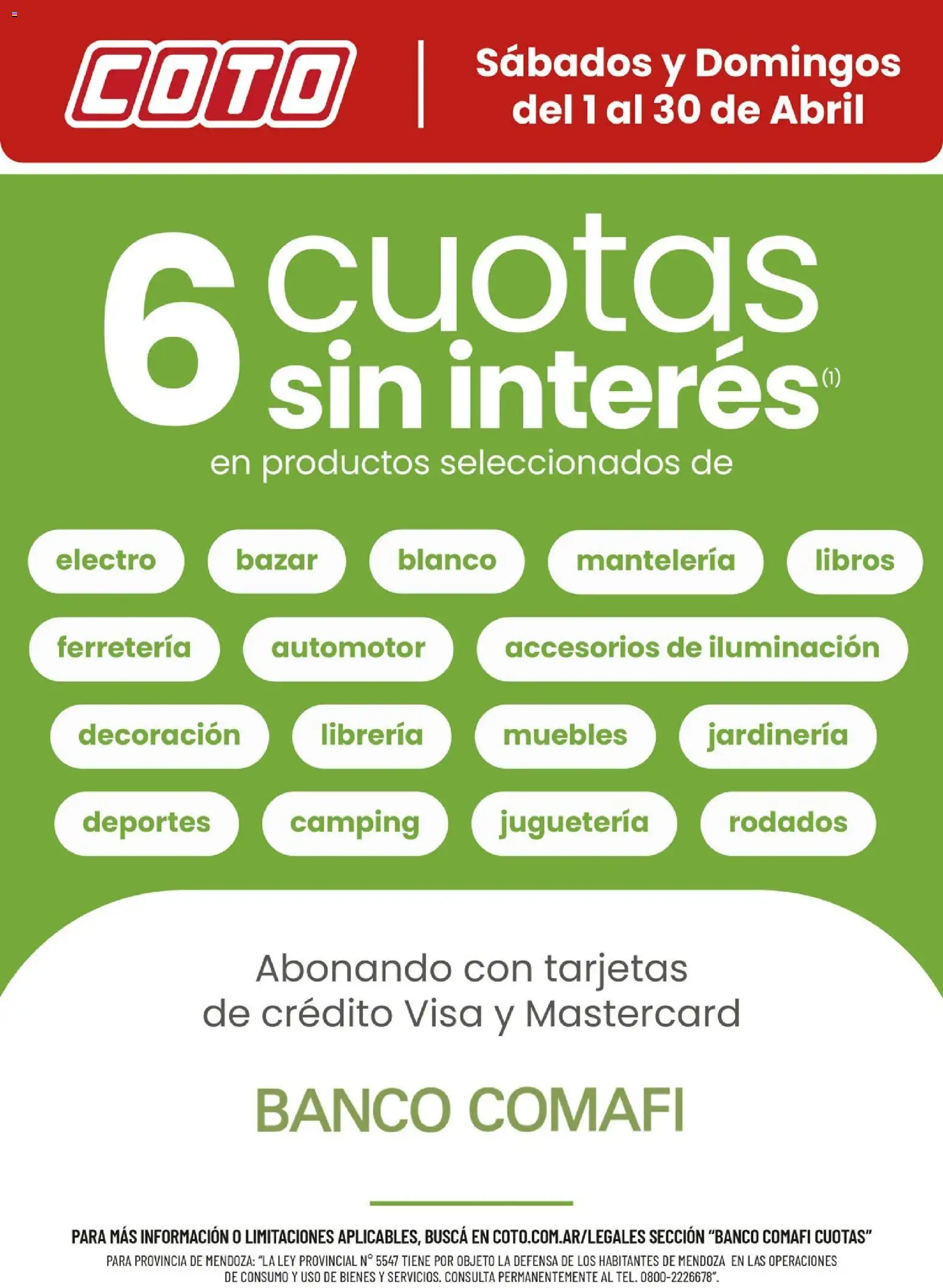 Vista previa del folleto de la tienda Coto válido desde el 01/04/2026 - Banco, Libros, Iluminación, Decoración