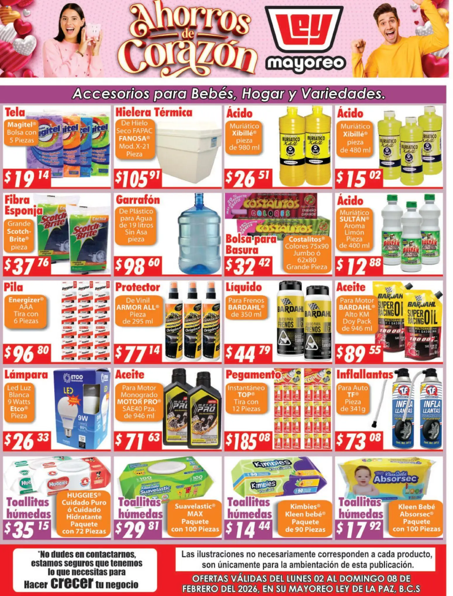 Vista previa las ofertas de la tienda Casa Ley - Folleto La Paz desde el 02/02/2026 - Agua, Bolsa, Limón, Hielera, Toallitas húmedas, Aceite, Esponja, Hielo