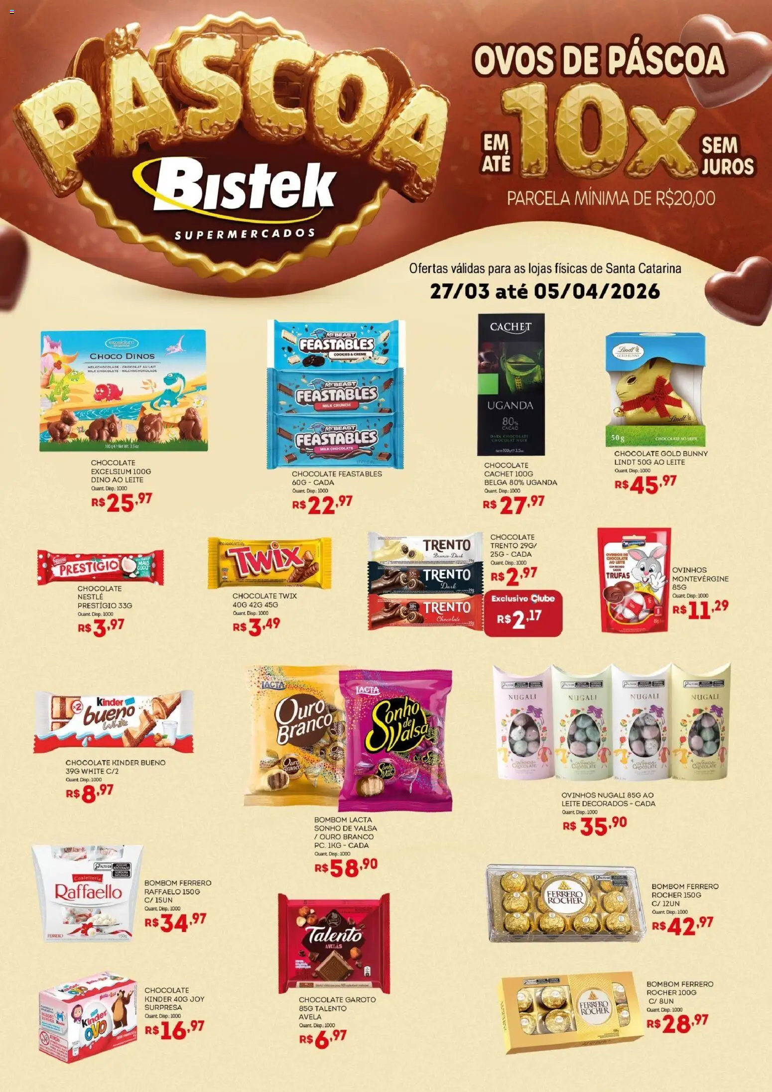 Pré-Visualização do folheto "Bistek Supermercados ofertas Páscoa" da loja Bistek Supermercados válido a partir de 27/03/2026