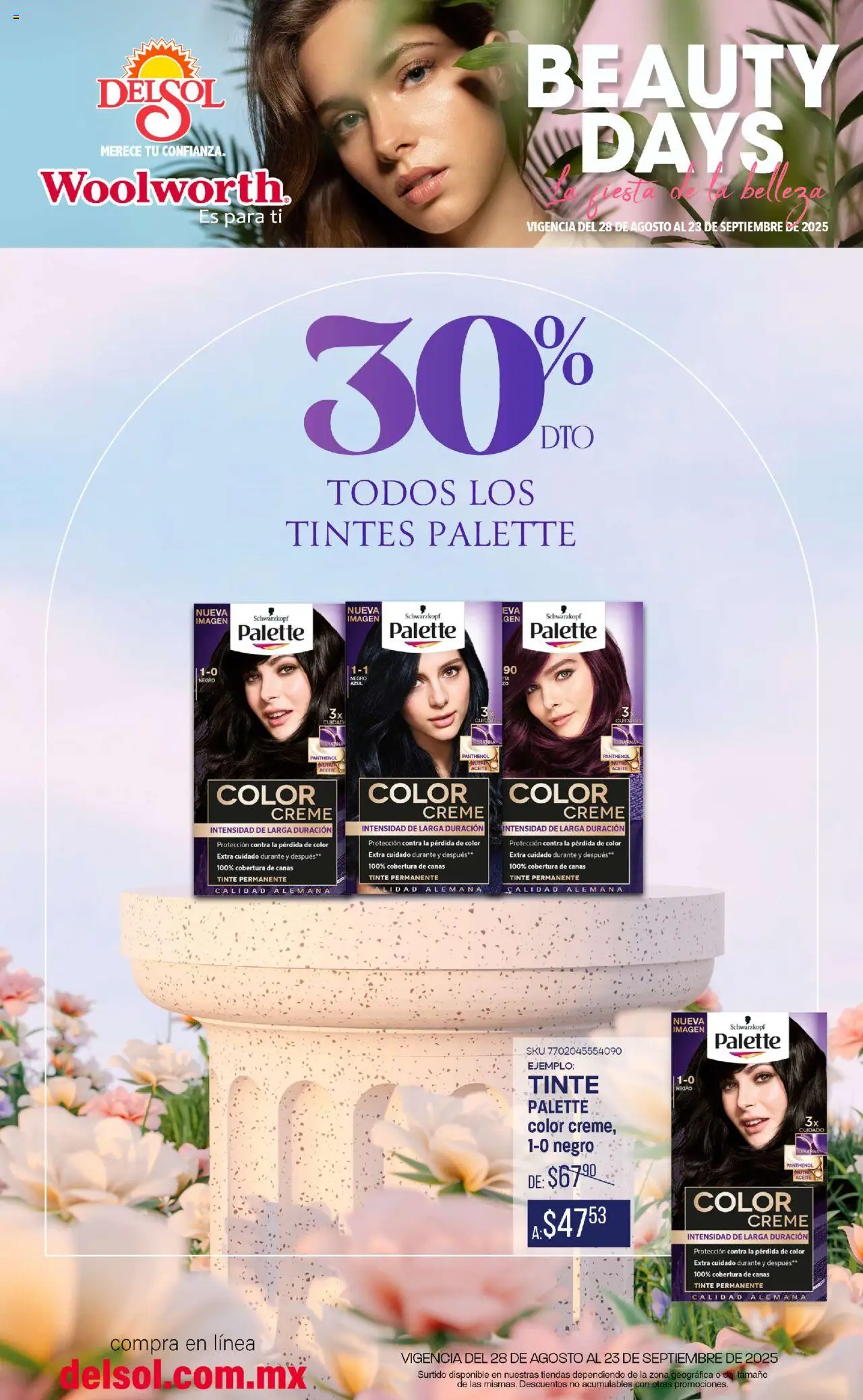 Catálogo Beauty Days Del Sol y Woolworth y sus promociones válidas desde el 28/08/2025 - Número de página 1 - Aceite