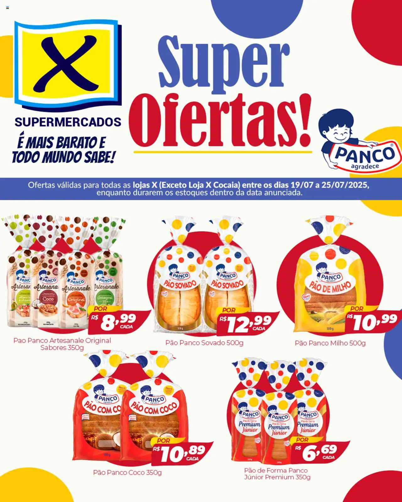X Supermercados folheto "Ofertas Panco" válido a partir de 19/07/2025 - número de página 1 - Coco, Pão, Pão de forma, Milho