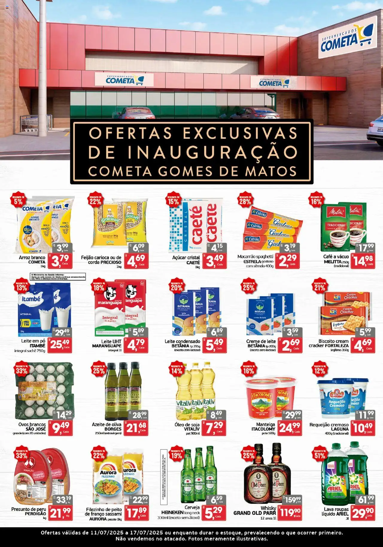 Cometa Supermercados folheto "Ofertas Exclusivas" válido a partir de 11/07/2025 - número de página 1 - Whisky, Leite, Óleo, Cerveja, Roupas, Peru, Creme de leite, Frango