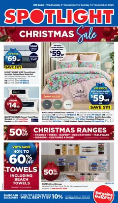 Preview of catalogue Christmas Sale from shop Spotlight valid 3 Dec 2025