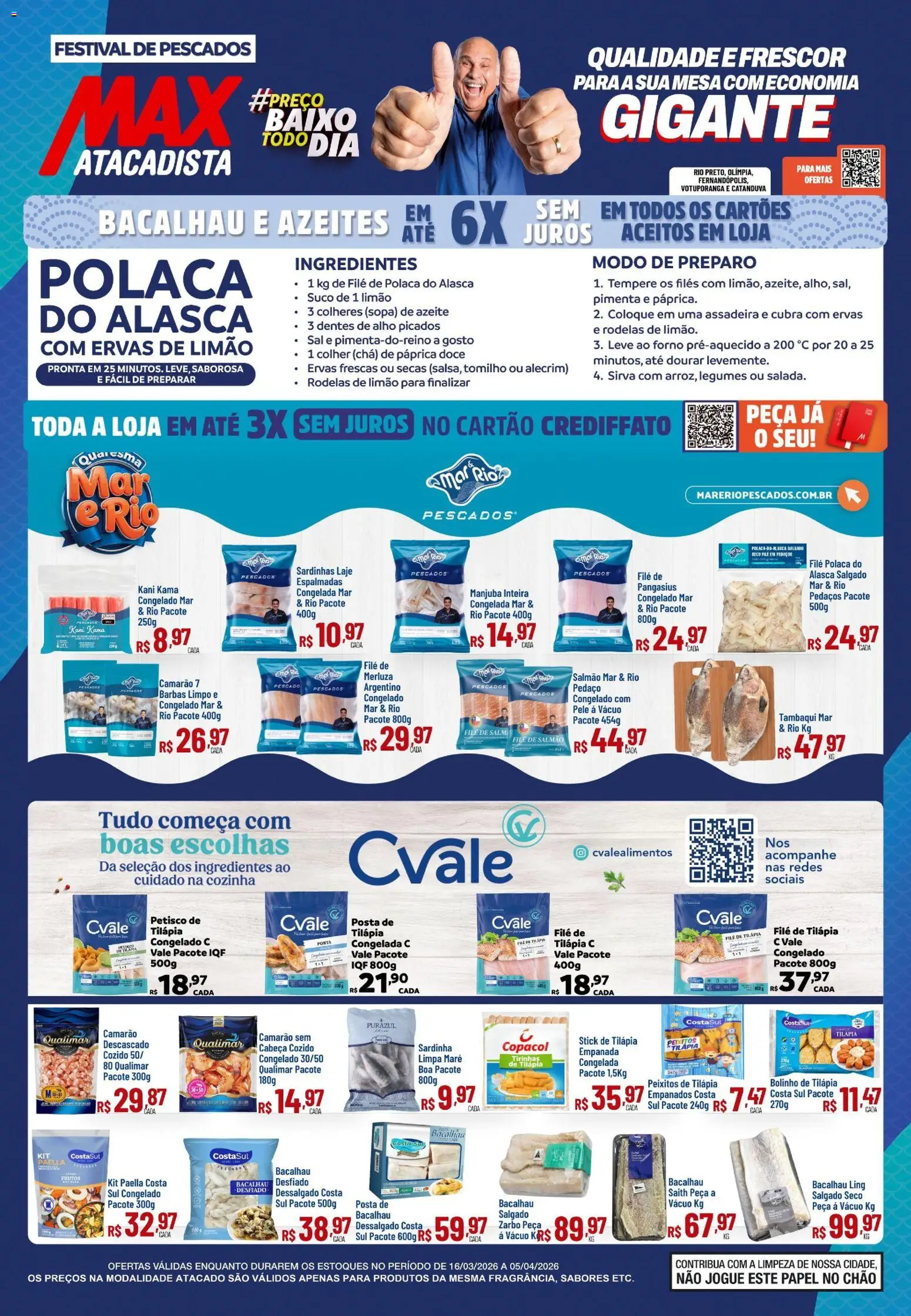 Pré-Visualização do folheto "Max Atacadista ofertas Peixaria" da loja Max Atacadista válido a partir de 16/03/2026