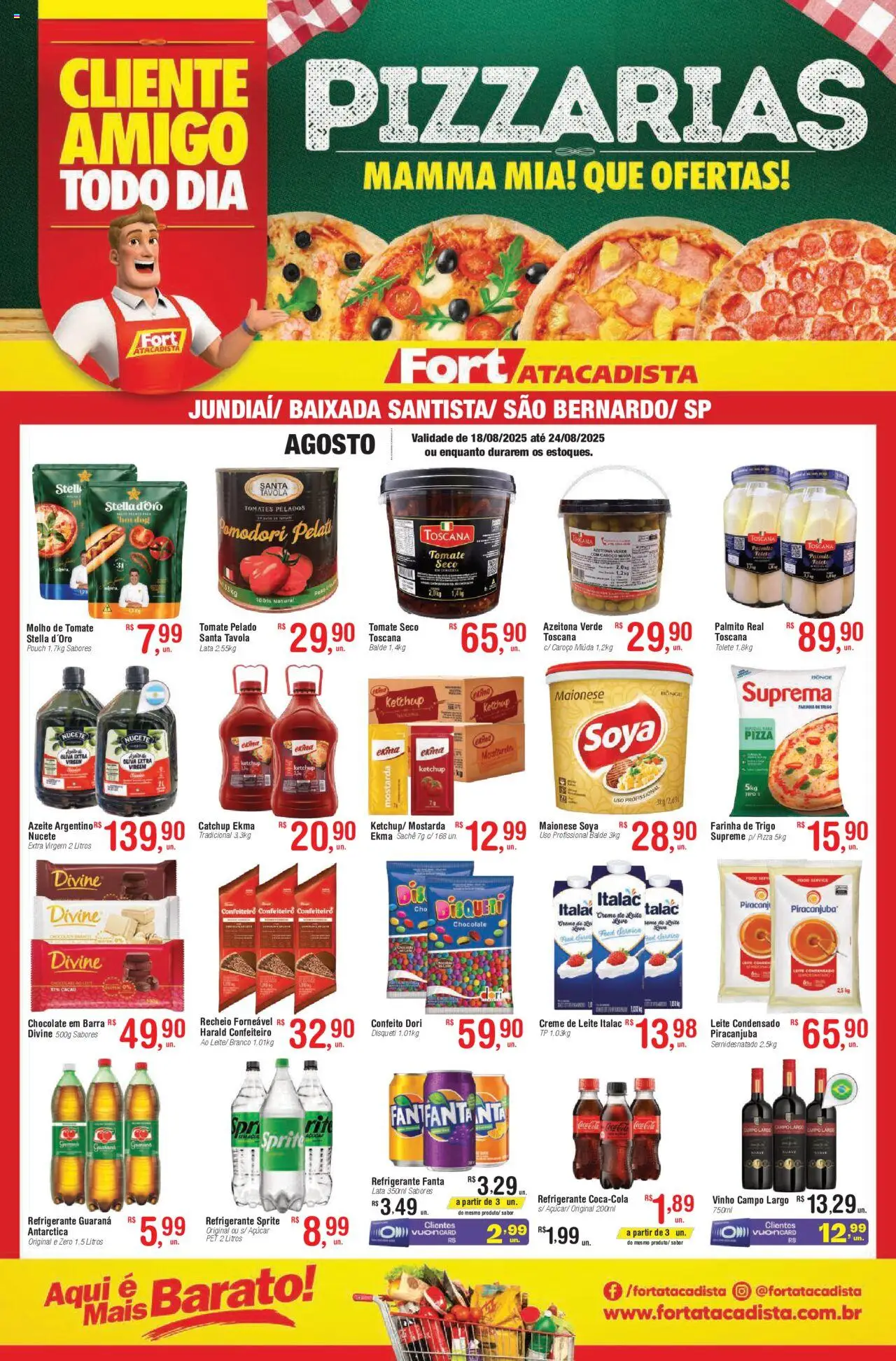 Fort Atacadista folheto "Ofertas Pizzarias" válido a partir de 18/08/2025 - número de página 1