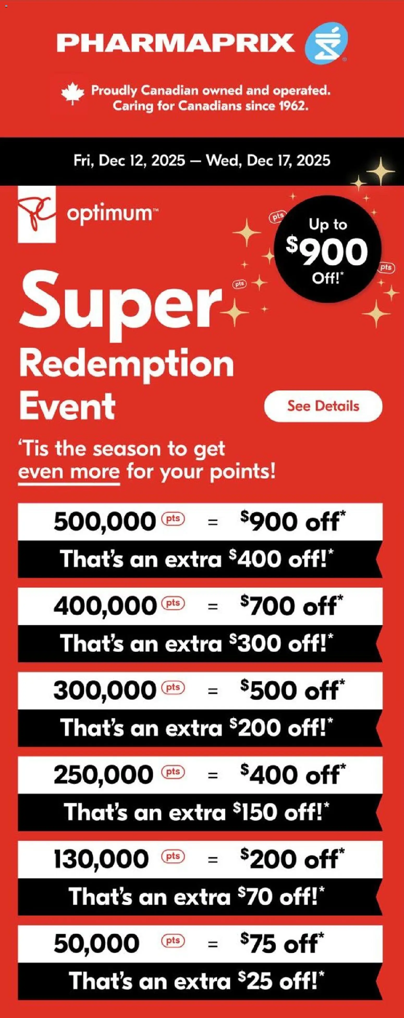 Preview of leaflet Event from shop Pharmaprix is valid from Dec 12, 2025