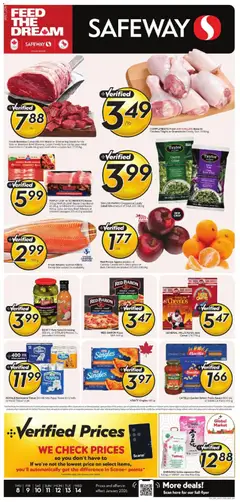 Un aperçu du dépliant Weekly flyer / circulaire du magasin Safeway est valide à partir 8 janv. 2026
