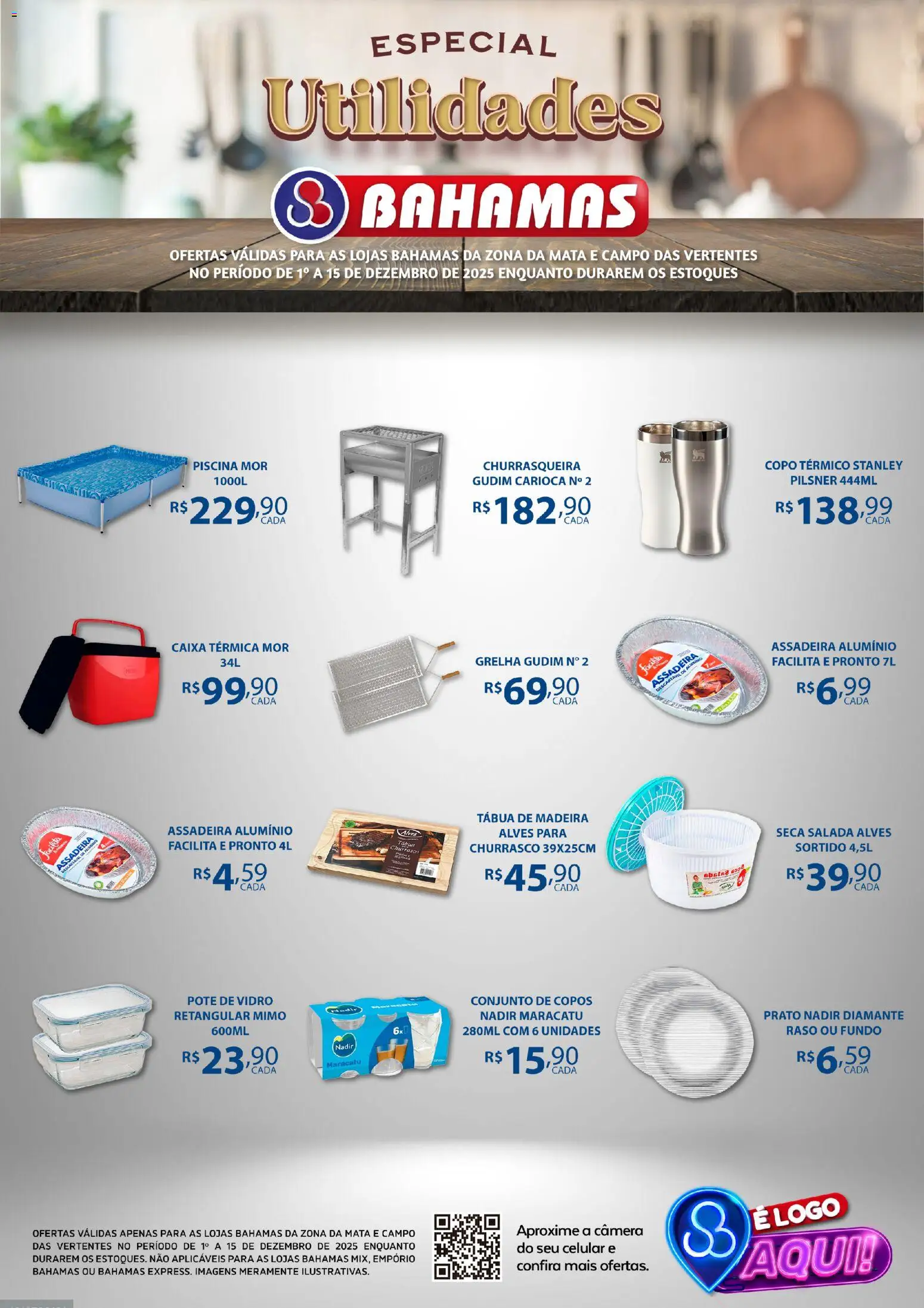 Pré-Visualização do folheto "Ofertas Especial Utilidades" da loja Bahamas Supermercados válido a partir de 01/12/2025