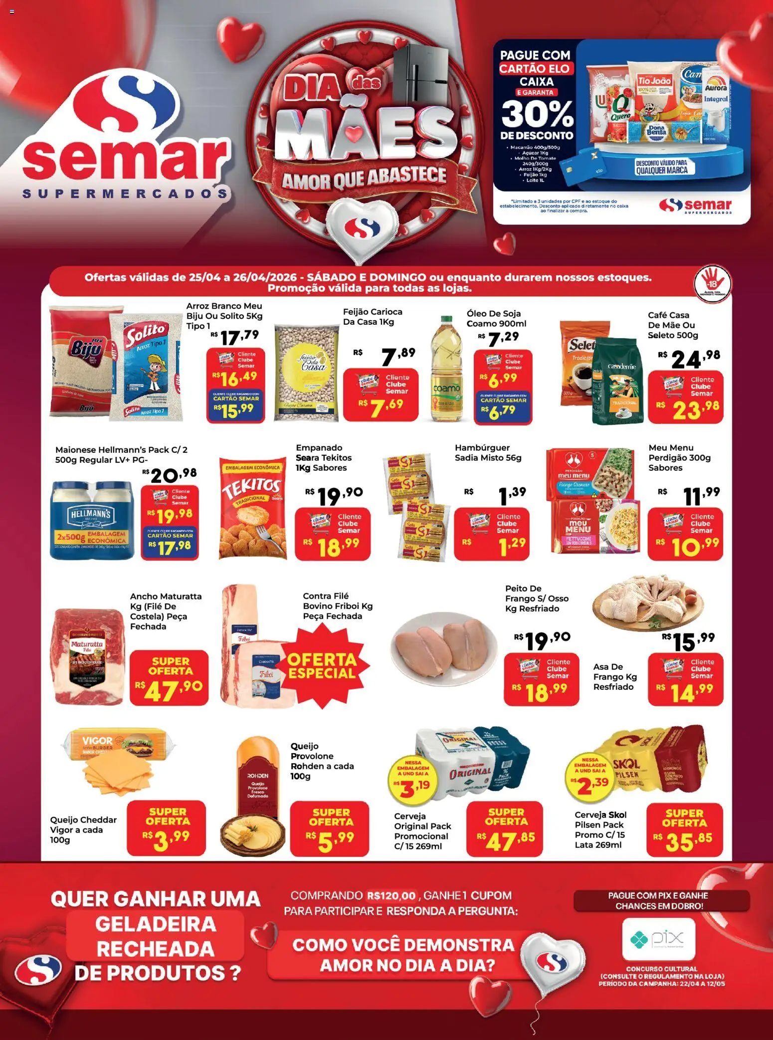Pré-Visualização do folheto "Semar Supermercado ofertas FDS" da loja Semar Supermercado válido a partir de 25/04/2026