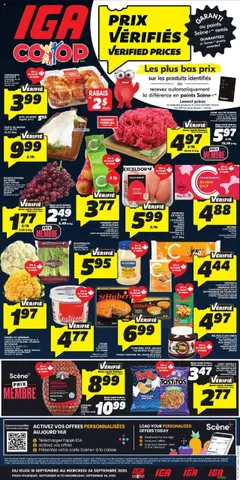 Un aperçu du dépliant Weekly flyer / circulaire du magasin IGA est valide à partir 18 sept. 2025